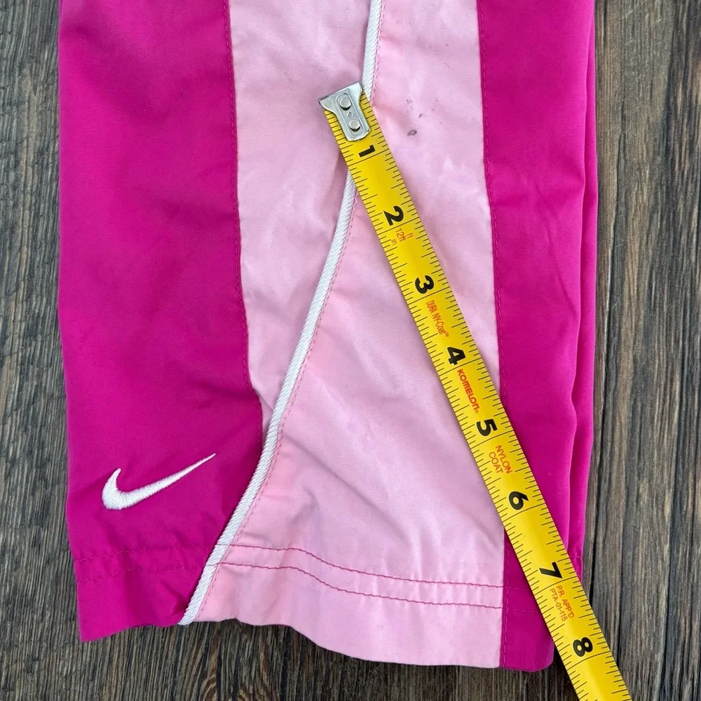 Y2K 2009 Nike Track Pants Girls 6 Pink Side Stripe Windbreaker Embroidered Logo - Picture 15 of 15